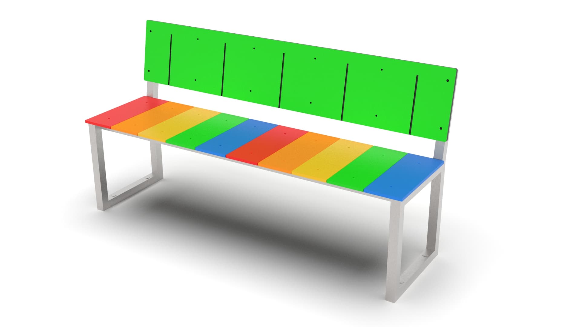 EPX-MA-017 Bunte Bank mit Rückenlehne